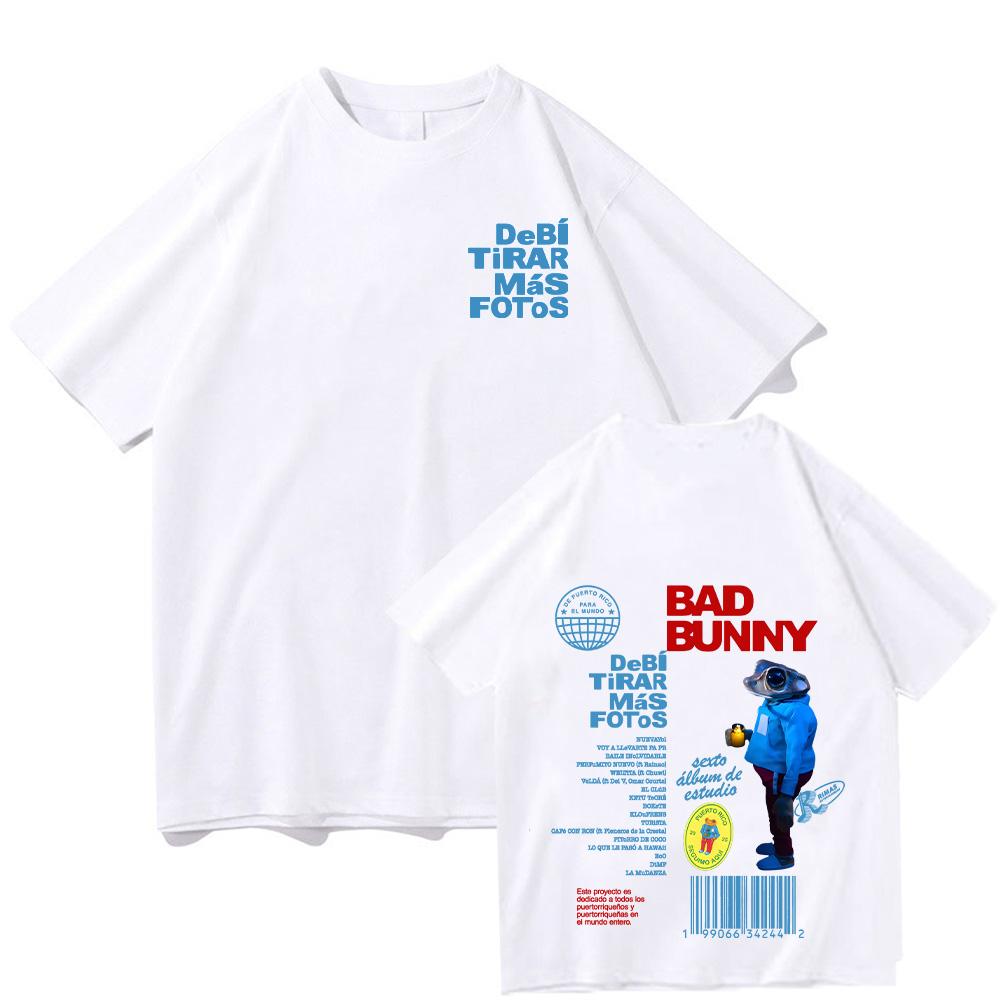 Bad Bunny Debi Tirar Más Fotos T-Shirts Harajuku Unisex Clothes Women Men Cotton High Quality Tshirts  Casual Y2K Streetwear Tee