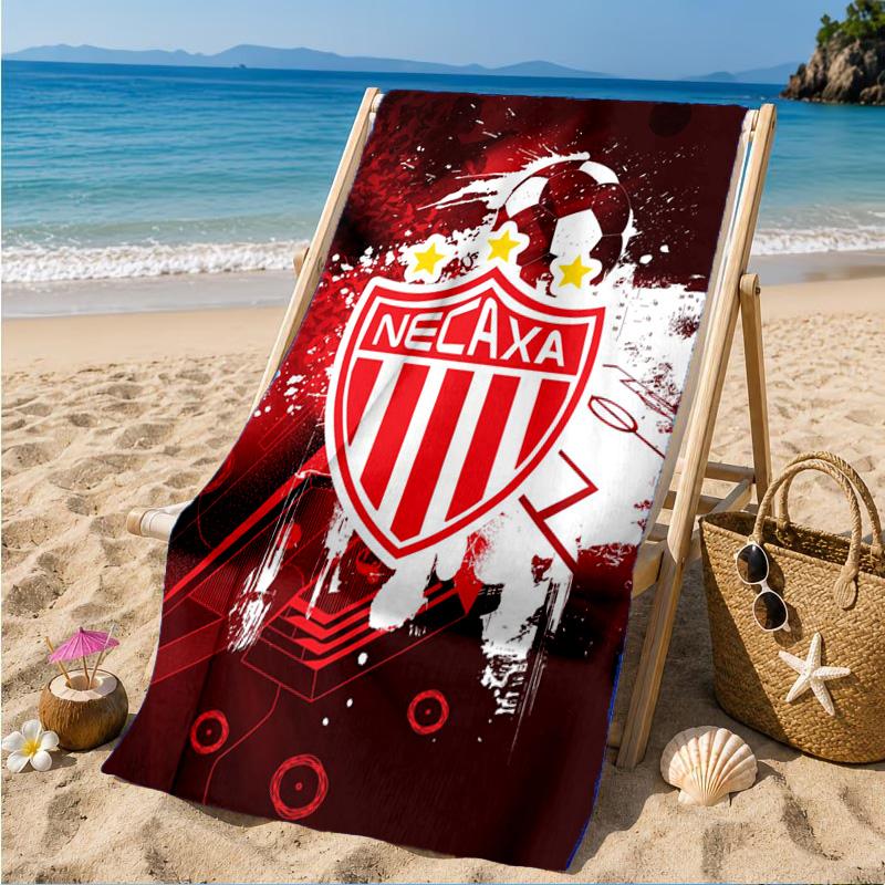 Football Crest Heartbeat Printed Microfiber Beach Towel, Soft And Absorbent, Quick-Dry, Ideal for Summer Travel, Beach Essential, Swimming Pool