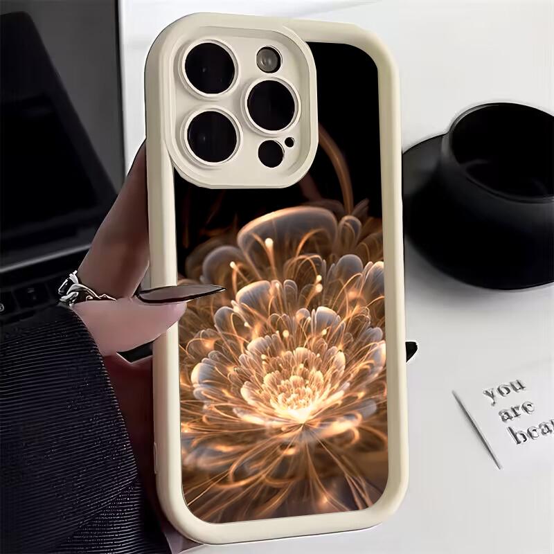 Роскошный чехол для телефона с узором «Цветок лотоса» для iPhone 17 16 15 14 13 12 11 Pro Plus Max 17 Air 16E X XR XS Мягкая силиконовая задняя крышка