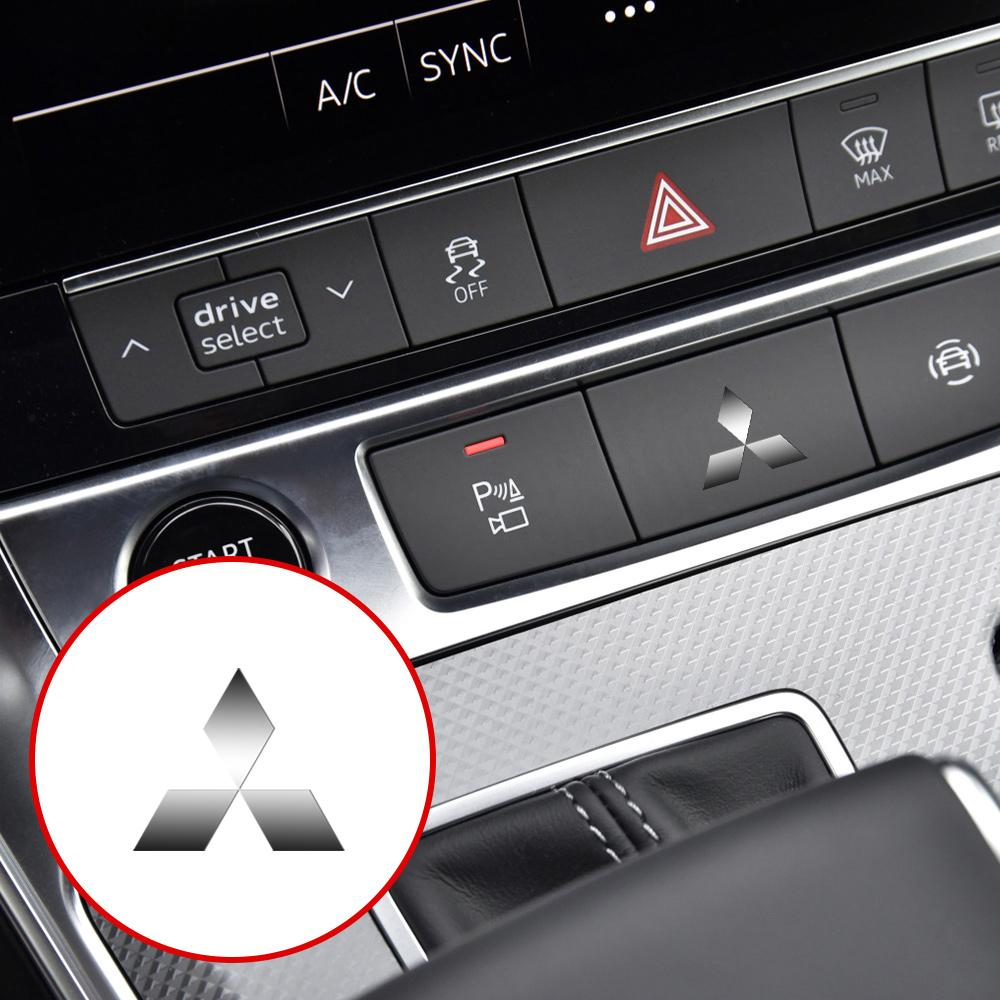 10Pcs Car Accessories Nickel Metal Interior Badge Stickers For Mitsubishi Lancer Outlander ASX Competition Pajero Triton Delica