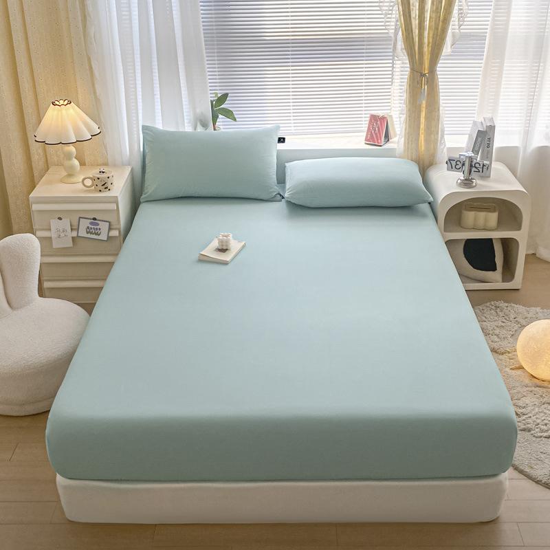 Pure Cotton Solid Color Single Product Fitted Sheet Bed Cover Dust Cover Bed Bag Protective Cover