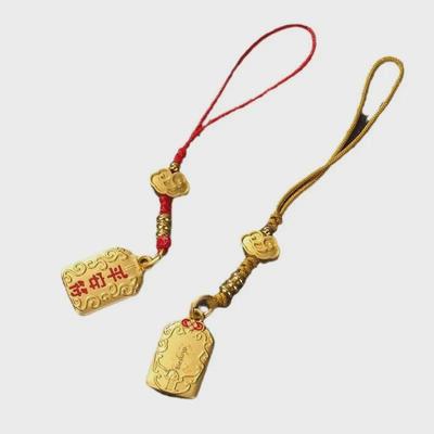 Подвеска-брелок с медным золотым знаком зодиака и подвеской Ruyi