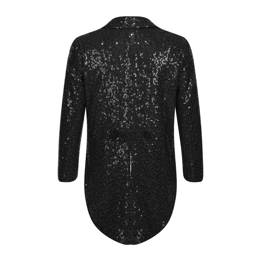 Дети Мальчики Хэллоуин Цирк Манежа Блестки Фрак Магическое Шоу Блейзер Куртка