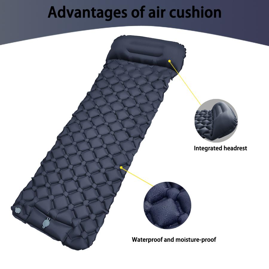 40D Nylon Waterproof Ultralight 1-2 Person Summer Camping Mat with Built-in Pump Portable & Compact for Hiking Outdoor Adventure