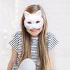 White- Plastic Cat Mask, White- Role-Playing Anime Party Half Costume, Diy Mask