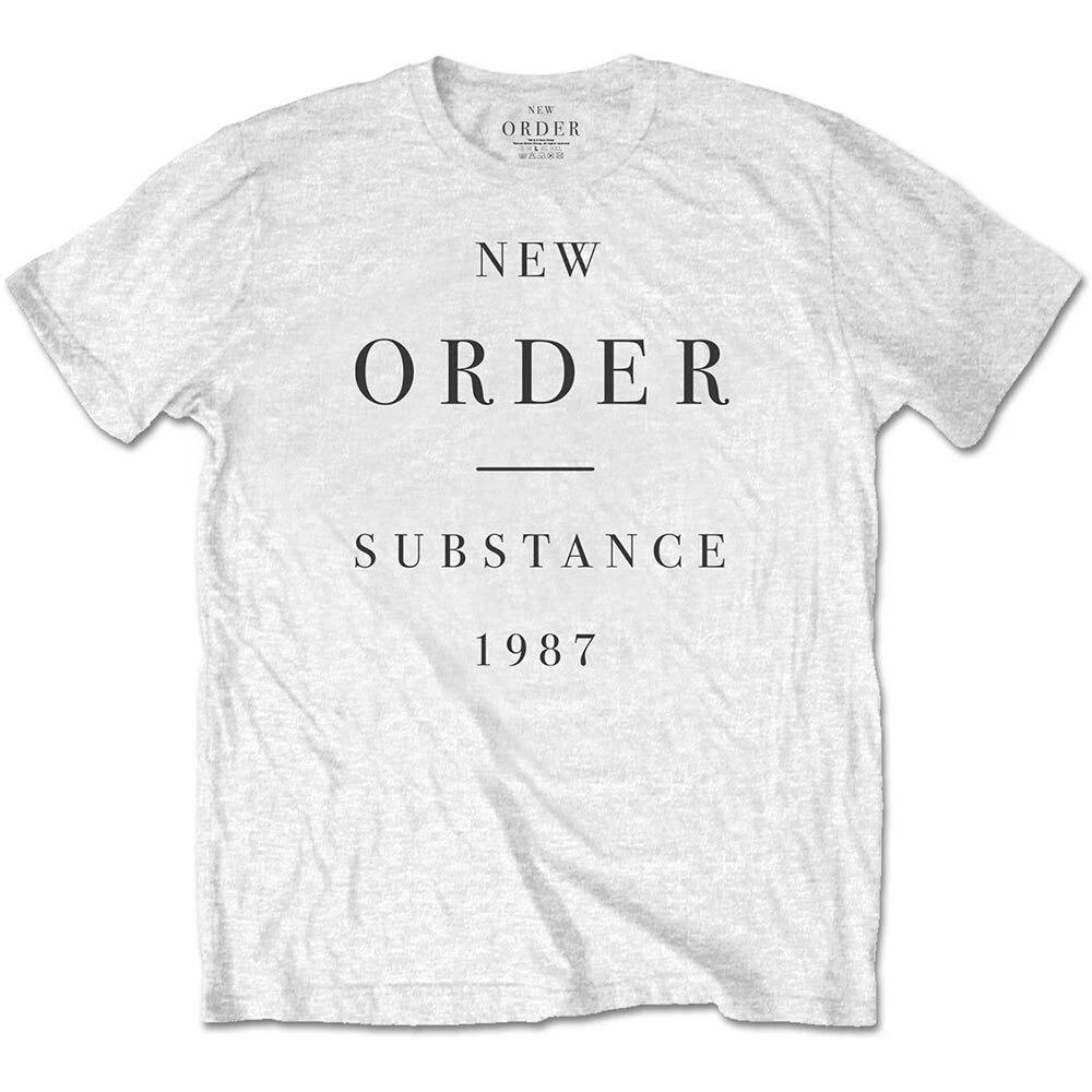 New Order Substance Официальный мерч Хлопковая футболка 100% Мужские футболки Топ M/L/XL/2XL Новая