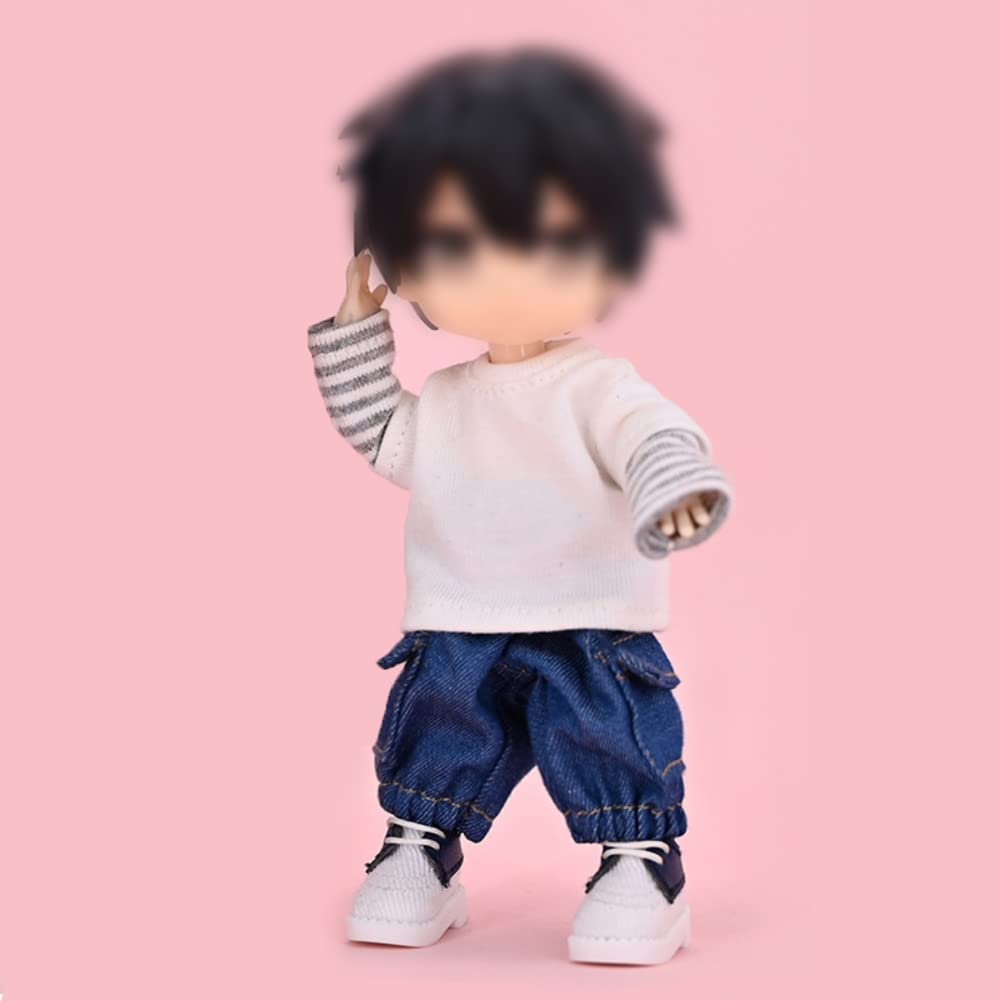 YUYAKESHI Obitsu 11 OB11 Doll Clothes for 11cm Body, GSC Body, Pants, Kimono, Doll Clothes, Overalls, P9 (Dark Blue Pants)