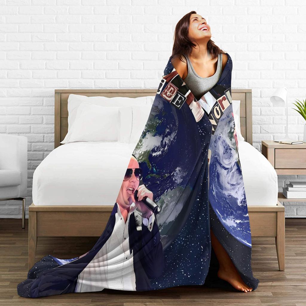 Mr Worldwide Love Pitbull Blankets Travel Office Flannel Throw Blanket For Couch Chair Super Soft Custom Quality Bedspread