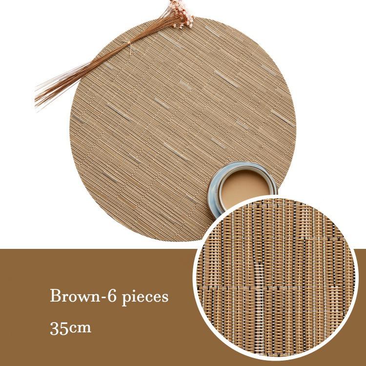 Набор из 6 шт. ПВХ-салфеток, настольных ковриков, теплоизоляционных ковриков, круглых моющихся салфеток, декоративных ковриков для стола 35 см
