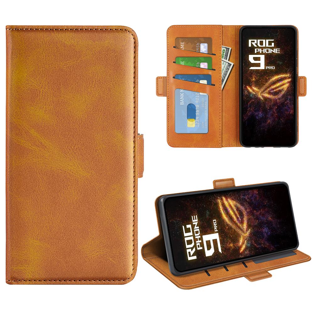 Чехол-кошелек из телячьей кожи с текстурой для Asus ROG Phone 9 Pro 5G