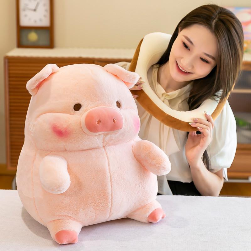 Adorable Plush Pig Doll Soft Crystal Velvet Toast Piggie Stuffed Animal Toy