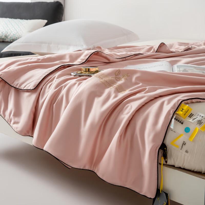 Aosmeng Tencel Blend Embroidered Silk-Filled Summer Quilt