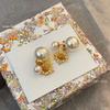Di Jia D Sunflower Pearl Tassel Stud Earrings - Women's Sweet Cool Style Fashion Jewelry