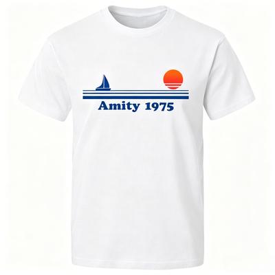 Amity 1975 Retro Print Tshirt Unisex Creativity Sweat Clothing Fashion Tee Clothes T Shirts Breathable TShirts Vintage Unisex Tshirts