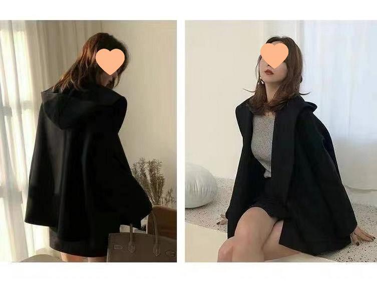 Короткое двустороннее шерстяное пальто - Осенне-зимний французский кейп для женщин и студенток