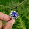 Lapis Lazuli Stone Sterling Silver Anniversary Artisan Engagement Ring Jewelry