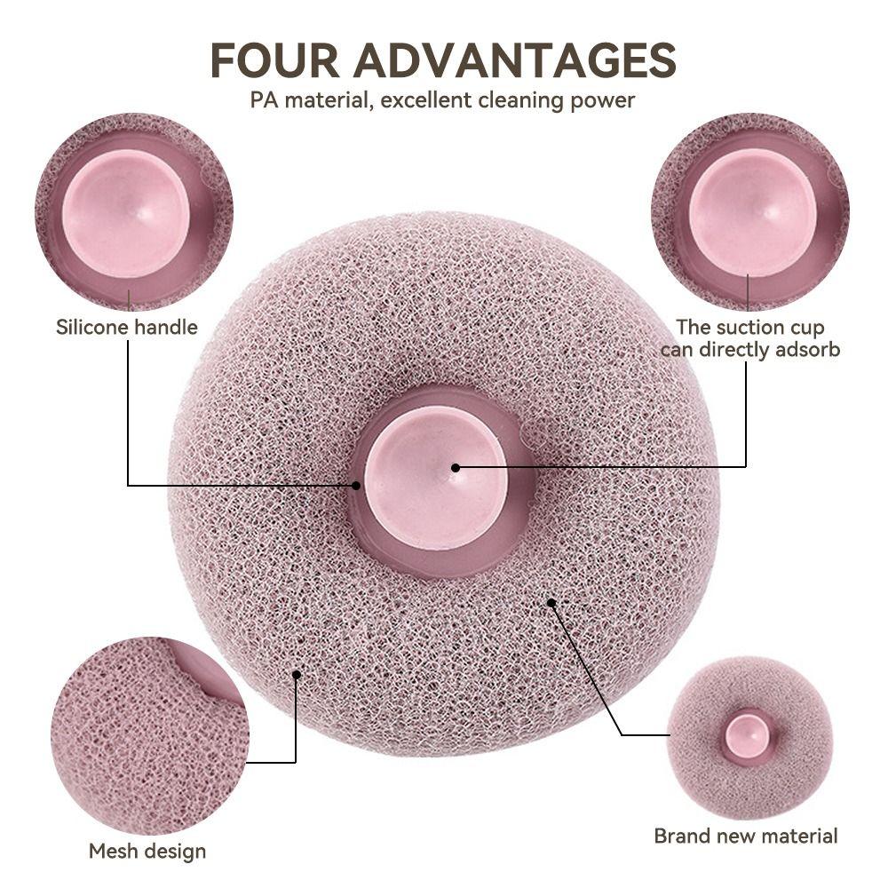 Rich Bubble Shower Bath Ball with Suction Cup Sponge Bubble Brush Massage Brush  Household