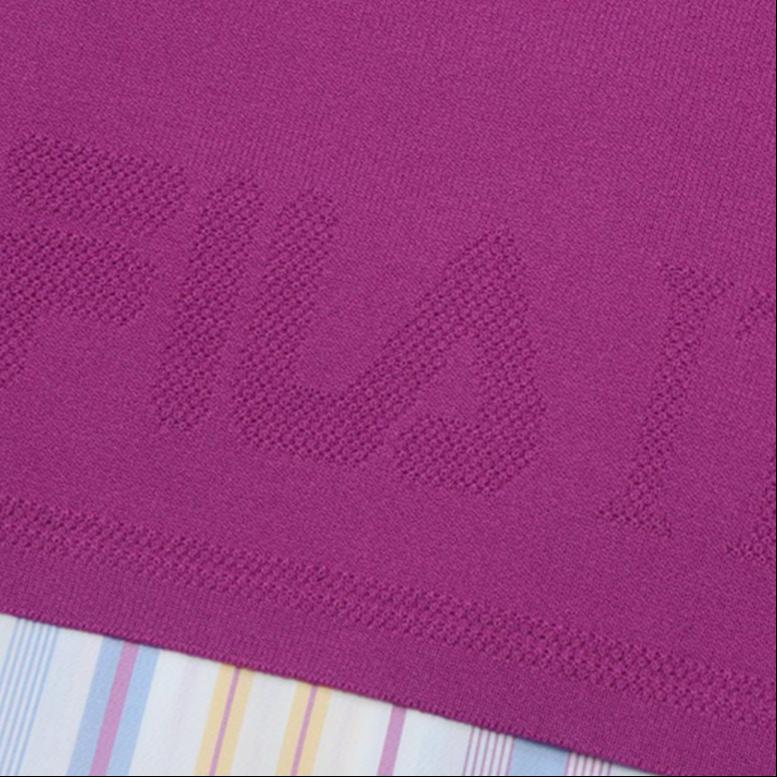 Fila SS24 Полностью принтованная полосатая однобортная повседневная модная рубашка-шаль с длинным рукавом женская рубашка Бугенвиллия-розовый F11W424401FPK