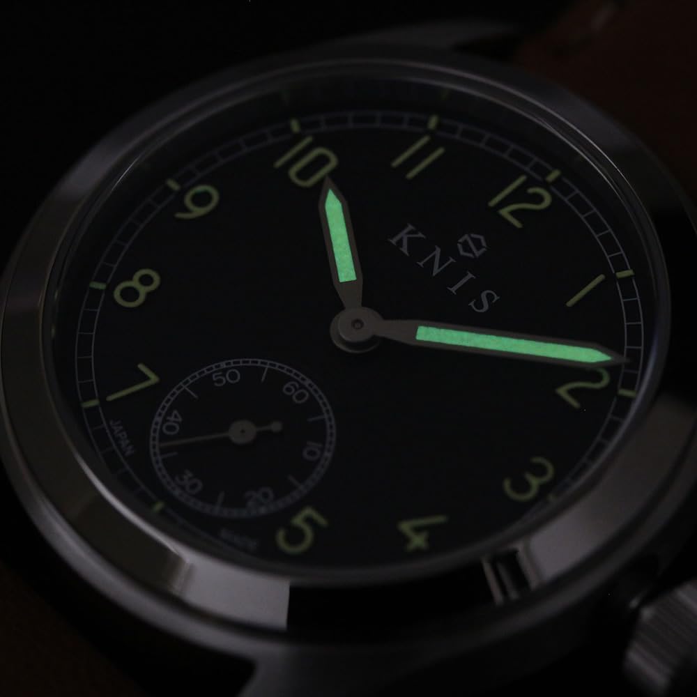 Часы KNIS Varnish Made in Japan, ретро-часы в стиле милитари, сапфировое стекло, водонепроницаемость 10 АТМ, ремешок из нержавеющей стали, синие мужские KN003-BLSS