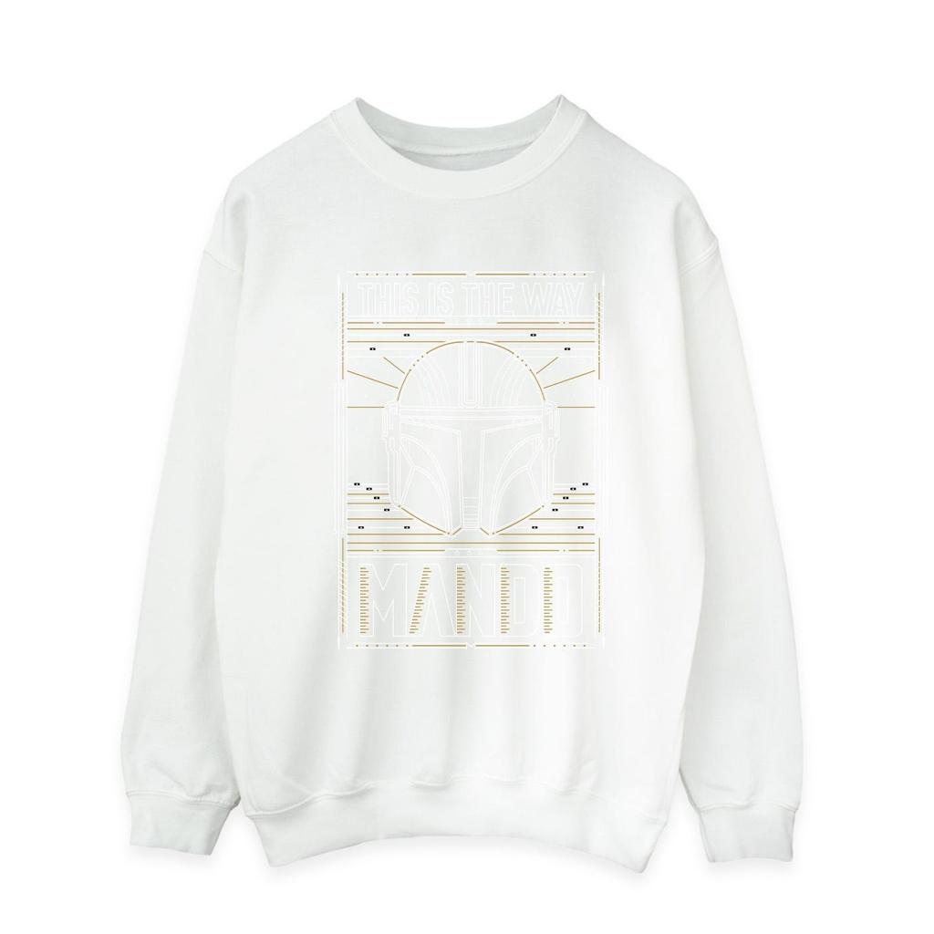 Star Wars Mens The Mandalorian The Way Outline Helm Sweatshirt