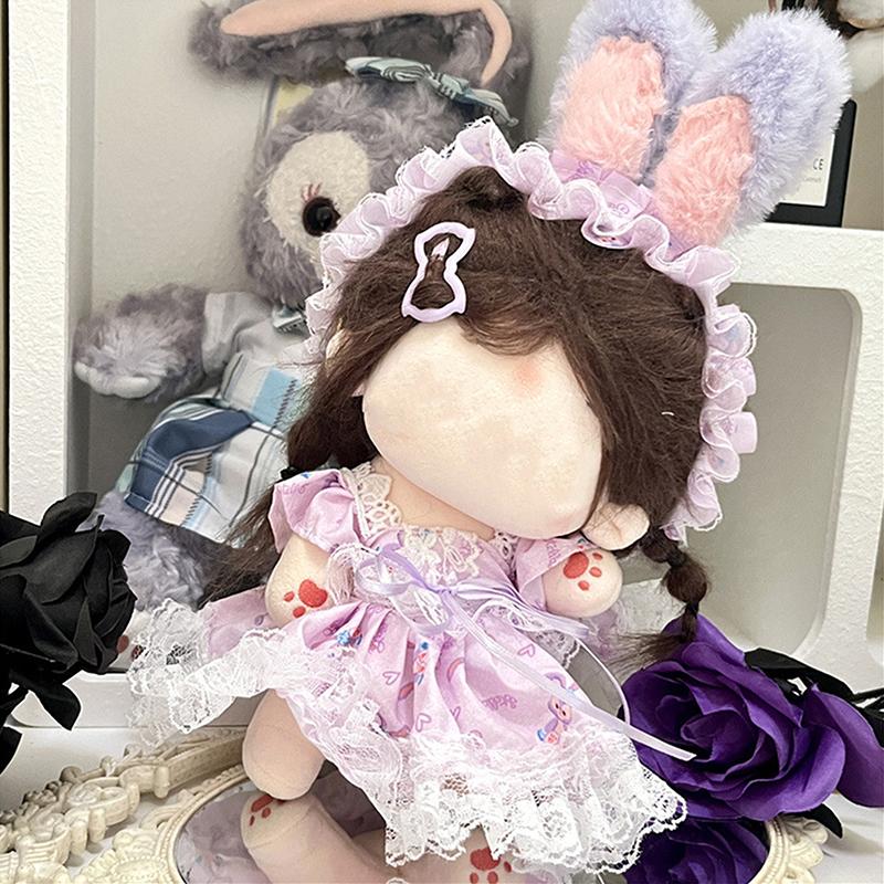 20 см хлопковая кукла, милые платья принцессы, комбинезон, футболка, плюшевая кукла, одежда, юбка с повязкой на голову, комплект платьев, аксессуары для кукол