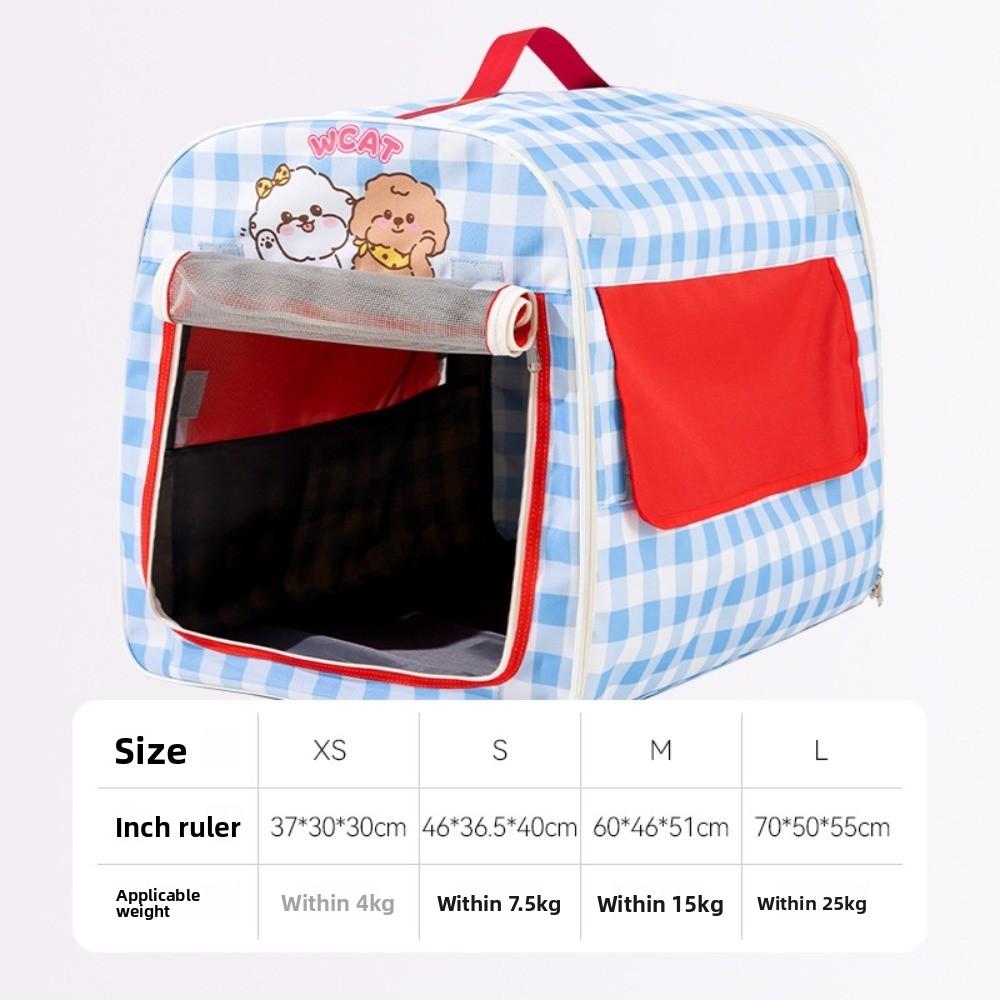 Retro Striped Pet Car Bag Portable Handheld Dog Kennel All Season Universal Pet Safety Seat Breathable Cat Nest For Small Cats Dogs Outdoor Travel