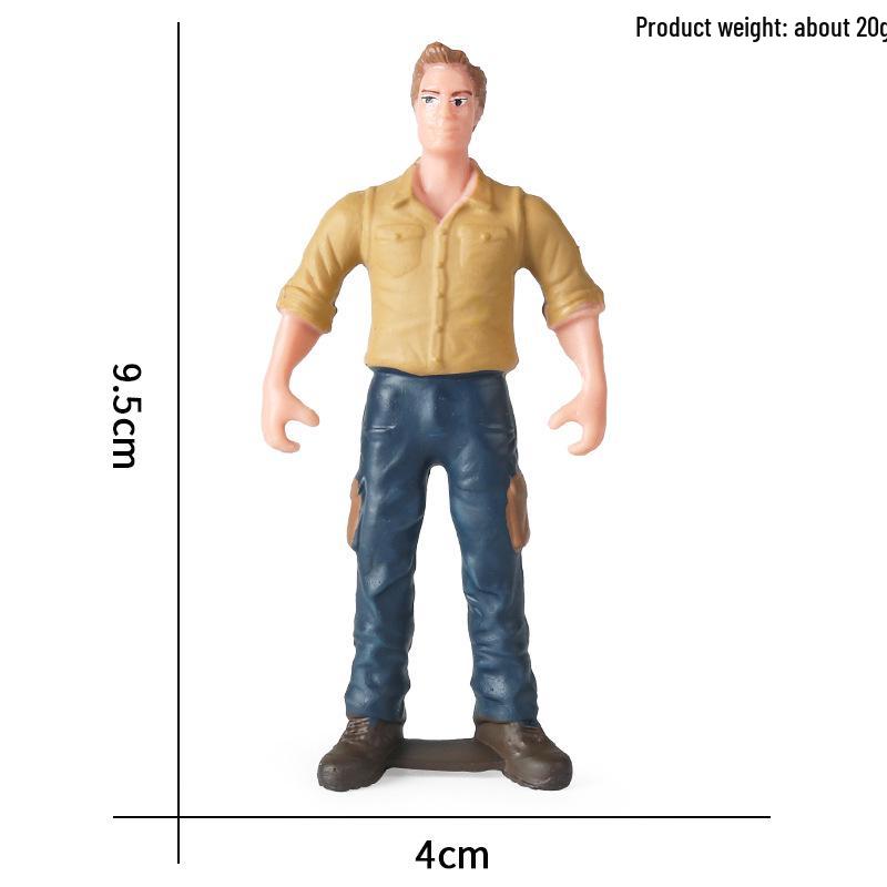 Plastic Farm Figures: Farmer, Woman, Ranch Worker, Police