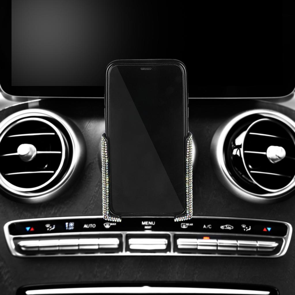 1 шт., блестящий автомобильный держатель для телефона со стразами, поддержка смартфона на вентиляционное отверстие, кристалл, алмазный зажим для телефона, аксессуары для салона автомобиля для девочек