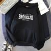 Brooklyn Est 1898, Нью-Йорк, толстовки с принтом для женщин, винтажный флисовый пуловер, модная одежда для творчества, свободная женская толстовка с карманами