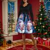 Women's Casual Fashion Long Sleeve Christmas Graphic Printed Vintage Long Dresses