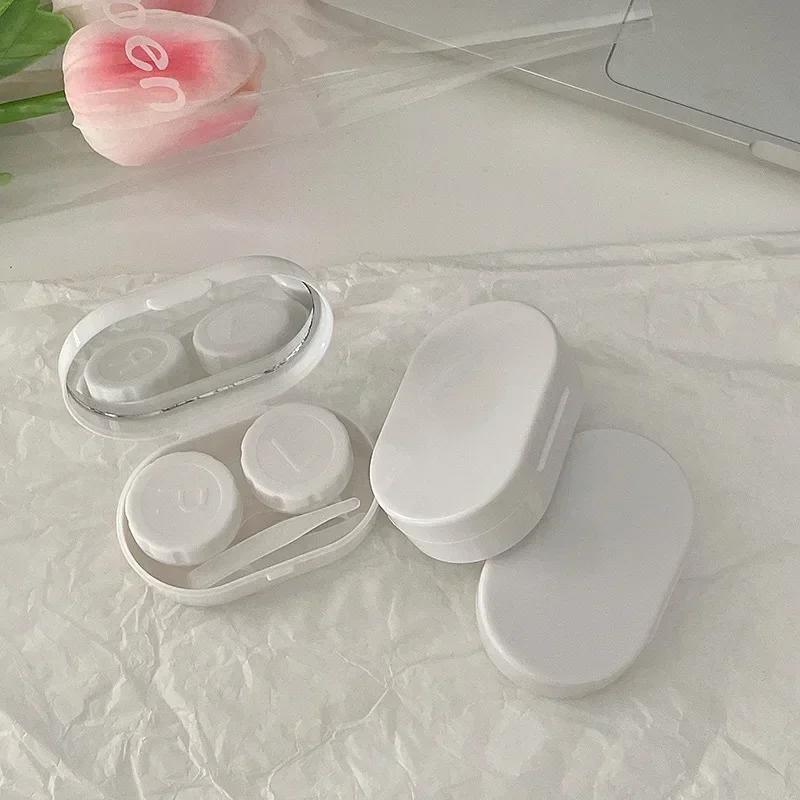 Contact Lens Case Smooth Travel Lady Holder Storage Eye Care Container with Mirror Lenses Box Contact Lens Inserter Remover