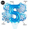 5Pcs Snowflake 32 inch Number 0-9 Foil Balloon Set Winter Snowflake Frozen Theme Balloons Birthday Party Holiday Decorations