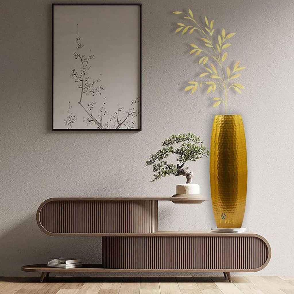 Напольная ваза из кованого железа высотой 24 дюйма - Декоративный акцент ручной работы для современного дома, гостиной, офиса и оформления мероприятий