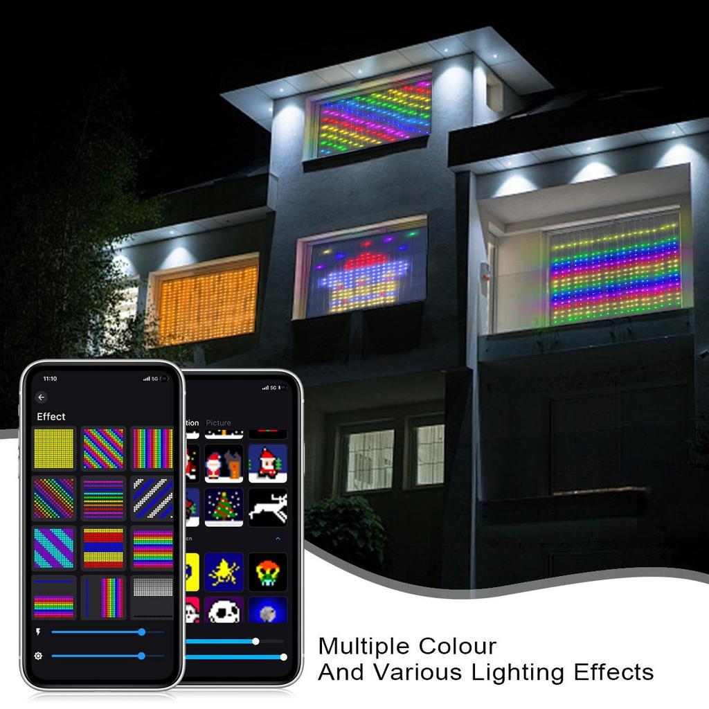 USB DC5V WS2812B Smart Led String Christmas Lights Bluetooth Music App Control RGBIC Curtain LED Addressable Party Decoration