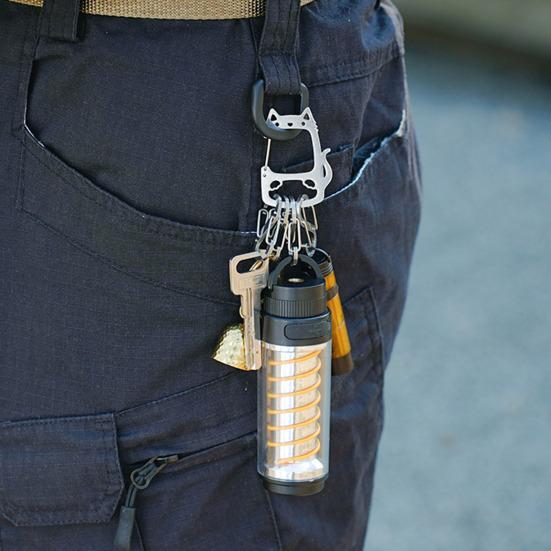 Брелок Lucky Cat из нержавеющей стали со съемными S-образными крючками, прочный портативный держатель для ключей для кемпинга на открытом воздухе, металлическая подвесная пряжка-карабин