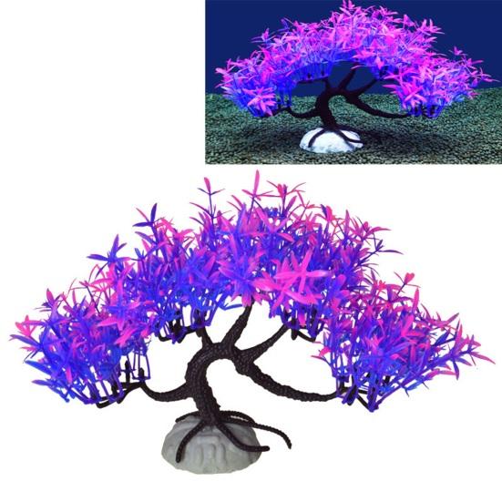 Искусственное водное растение, маленькое аквариумное дерево, реалистичное моделирование, пластиковые гидропонные долговечные украшения для водных растений