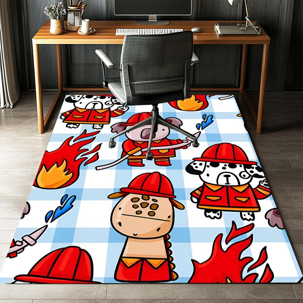 firefighters Printed Carpet,Rug,for Office Chair Living Room Bedroom Kitchen Room Decor Gifts.