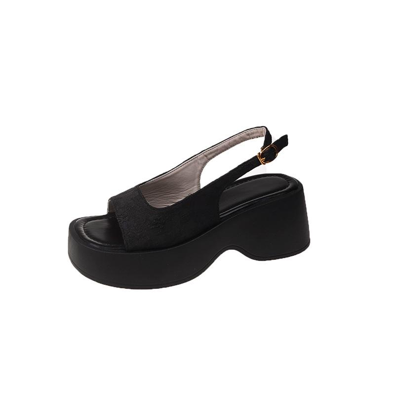 Модные босоножки на танкетке, женские туфли на высоком каблуке, принт, случайные туфли на платформе, летние туфли 2024 года, прогулочные туфли-лодочки, брендовые женские шлепанцы Zapatos