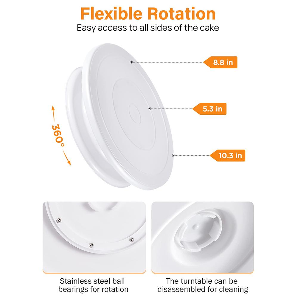 Набор для украшения торта, набор поворотных столов для торта, форма для самостоятельного изготовления, вращающаяся устойчивая противоскользящая круглая форма для торта, регулируемая стяжка, скребок для кухни