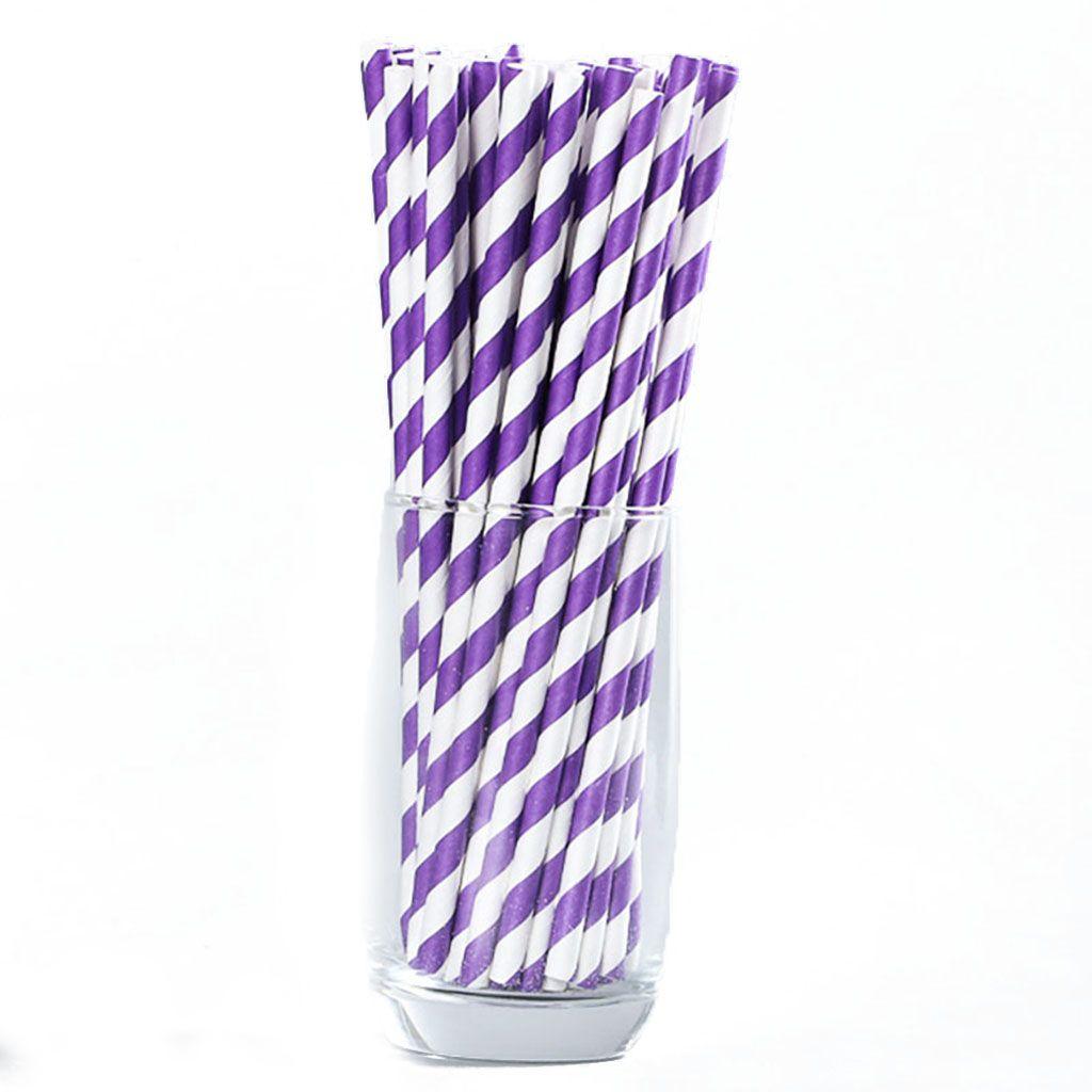 Colorful Stripe Pattern Drinking Accessories Paper Drinking Straws Disposable Straws Party Supplies