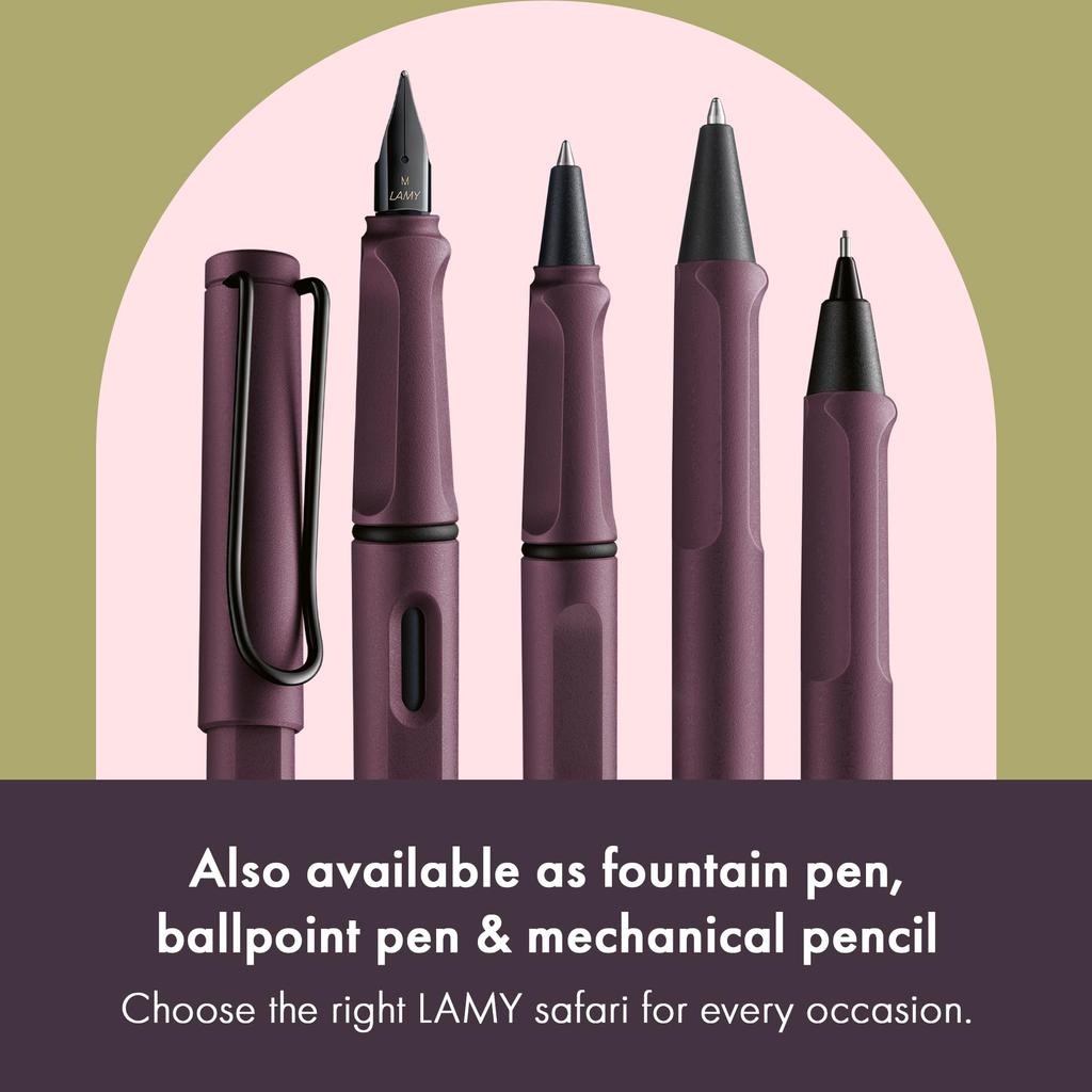 LAMY Safari Scarlet Rollerball Pen Ergonomic Medium Line Width Comfortable for Long Writing Times Made of Durable ASA Plastic Includes Black LAMY M 63