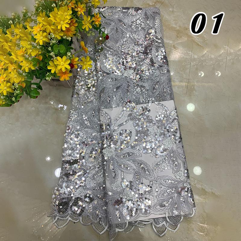 1 ярд Роскошная кружевная ткань с бисером и пайетками для шитья своими руками, свадебная вечеринка, свадебное вечернее платье, сделай сам, швейный материал из французского тюля