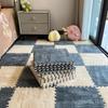 4/12pcs Plush Puzzle Foam Floor Mat Soft Fluffy Interlocking Square Foam Tiles Area Rugs Carpet for Parlor Bedroom Decoration