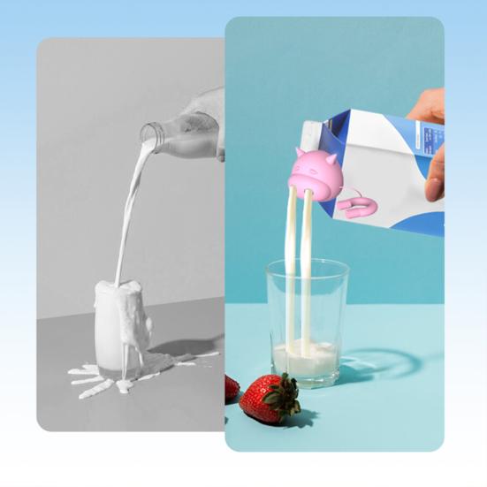 Силиконовый колпачок для молока с защитой от проливания, универсальный картонный диспенсер, герметичный, многоразовый, в коробке, дивертер для молока, забавный кухонный гаджет для любителей молока