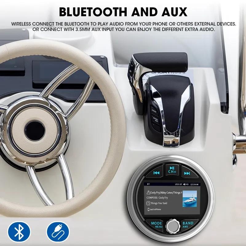 GRANDnavi MP5 Marine Stereo Waterproof IPX5 Boat Radio Player Bluetooth FM AM RDS Audio For Yacht Gauge ATV UTV Cart Motorcycle