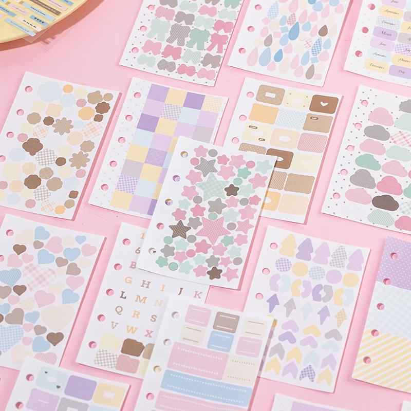 10 Pcs Cartoon Shaped Sticker Pack Colored Marks Cute Diary Stickers Scrapbooking Collage Card Decoration School Accessories