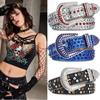 Men's Jeans Rhinestone Large Size Belt Women's Belt Western Denim Shiny Rivet Design Leather HipHop Punk Rock Y2K Style Belt