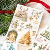 2pcs/Pack Pvc Stickers Christmas Party Creative Waterproof Adhesive DIY Hand Made Collage Junk Journal Scrapbook Supplies
