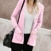 Women's Long Sleeve Tops Casual Shirts Button Down Pockets Basic Ribbed Knit T Shirts Cardigan