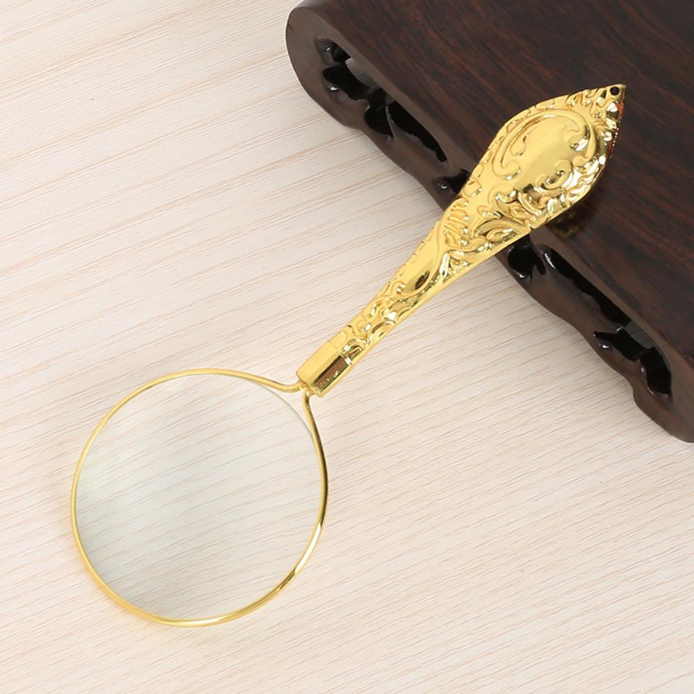 Portable Handheld Pocket Tool Magnifying Glass Loupe Magnifier Glass Lens Delicate PatternHandle